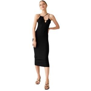 & Other Stories Asymmetrical Neckline Midi Tank Column Dress Sleek Minimalist
